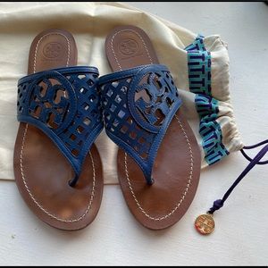 Tory Burch basket weave sandals, 8